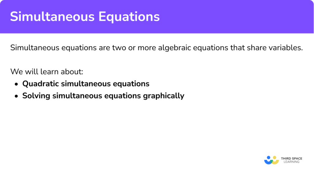 Simultaneous Equations Steps Examples Worksheet