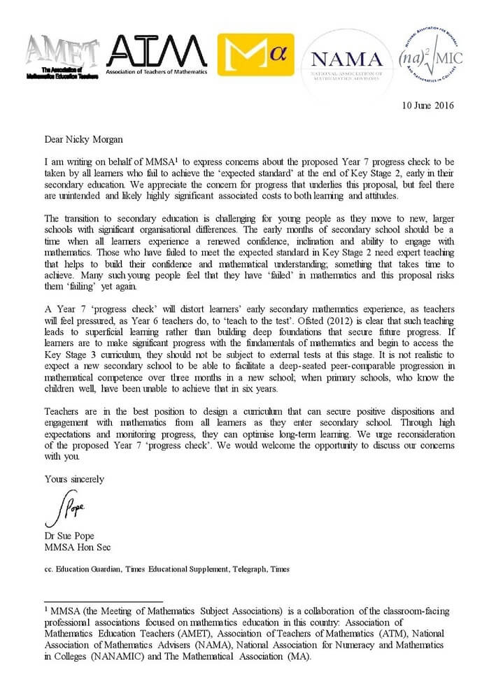 Rsz Letter To Nicky Morgan Final June 2016 Page 001, Third Space Learning