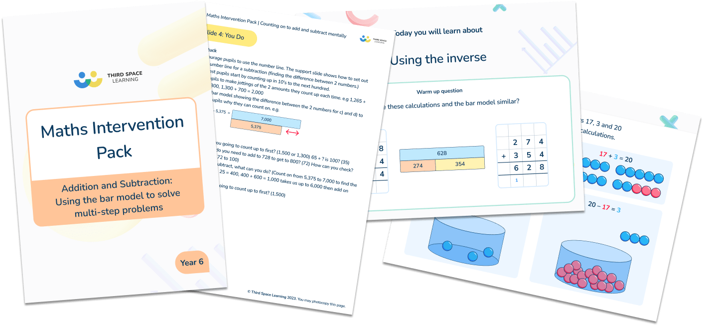 Maths Intervention Pack Addition and Subtraction
