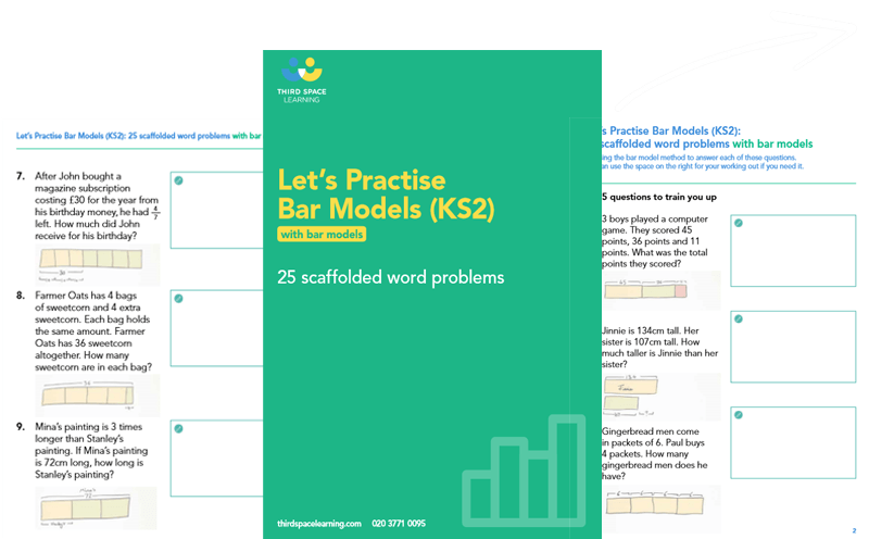 Let's Practise Bar Model Word Problems: KS2 Worksheet