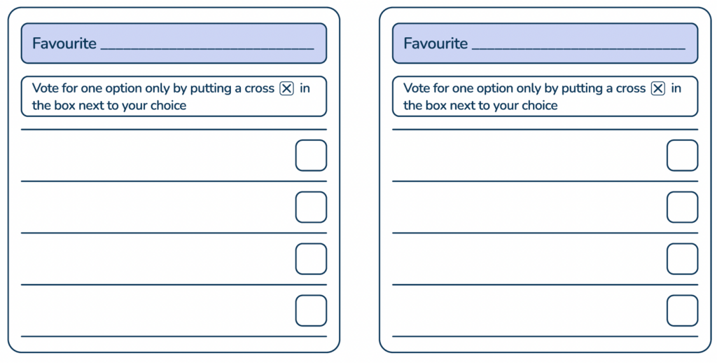 KS2 general election voting card activity 