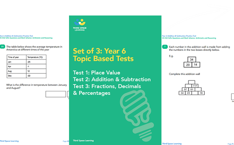 Set of 3: 75 Year 6 SATs Questions By Topic