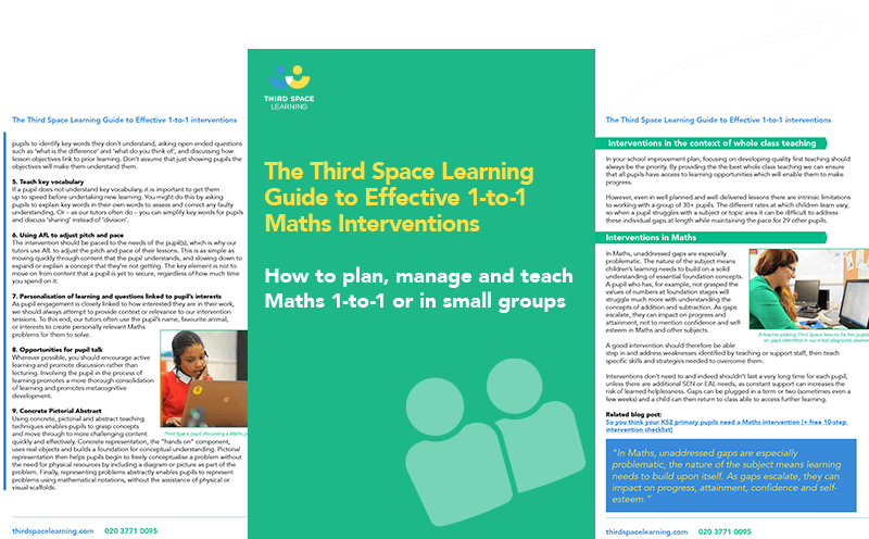 The Third Space Learning Guide to Effective 1-to-1 Interventions