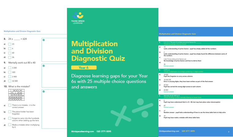 Multiplication and Division Diagnostic Quiz