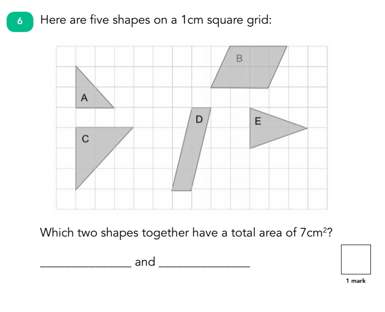 Year 6 maths sats papers - reasoning question