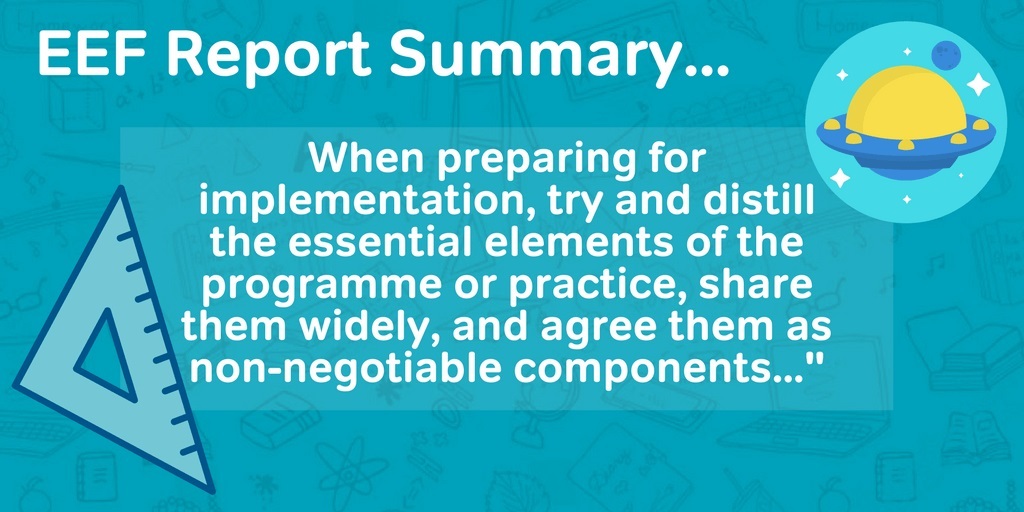 Guidance From the EEF Report on Putting Evidence To Work in Primary Schools