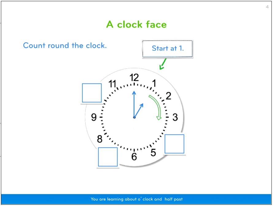 third space learning online lesson clock face
