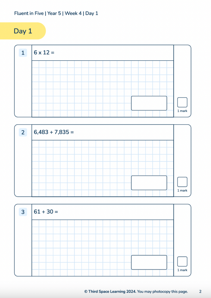 Fluent in Five sheet 