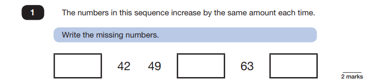 Question from the KS2 Maths SATs 2018