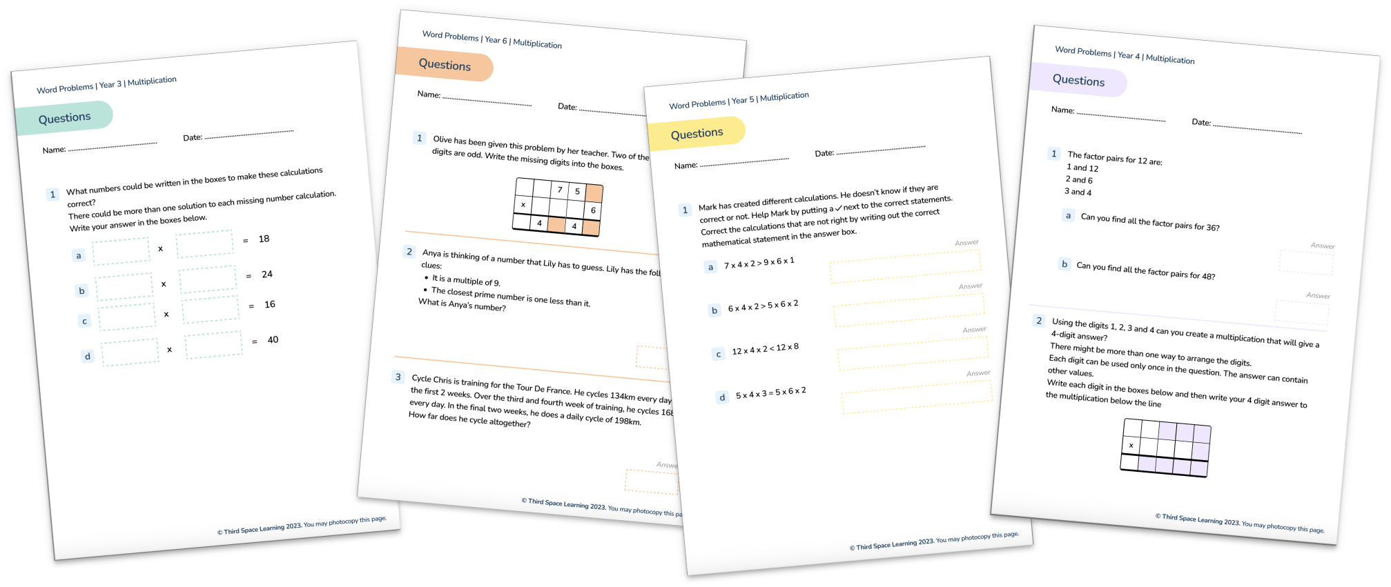 18 Word Problems For Year 5: Develop Their Problem Solving Skills Across Single and Mixed KS2 Topics