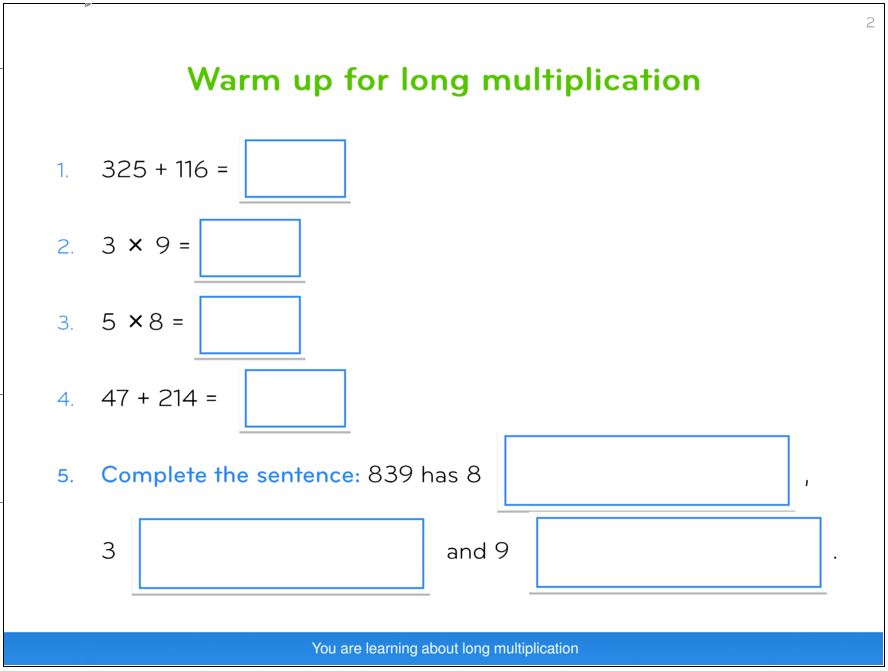 cognitive load theory long multiplication example