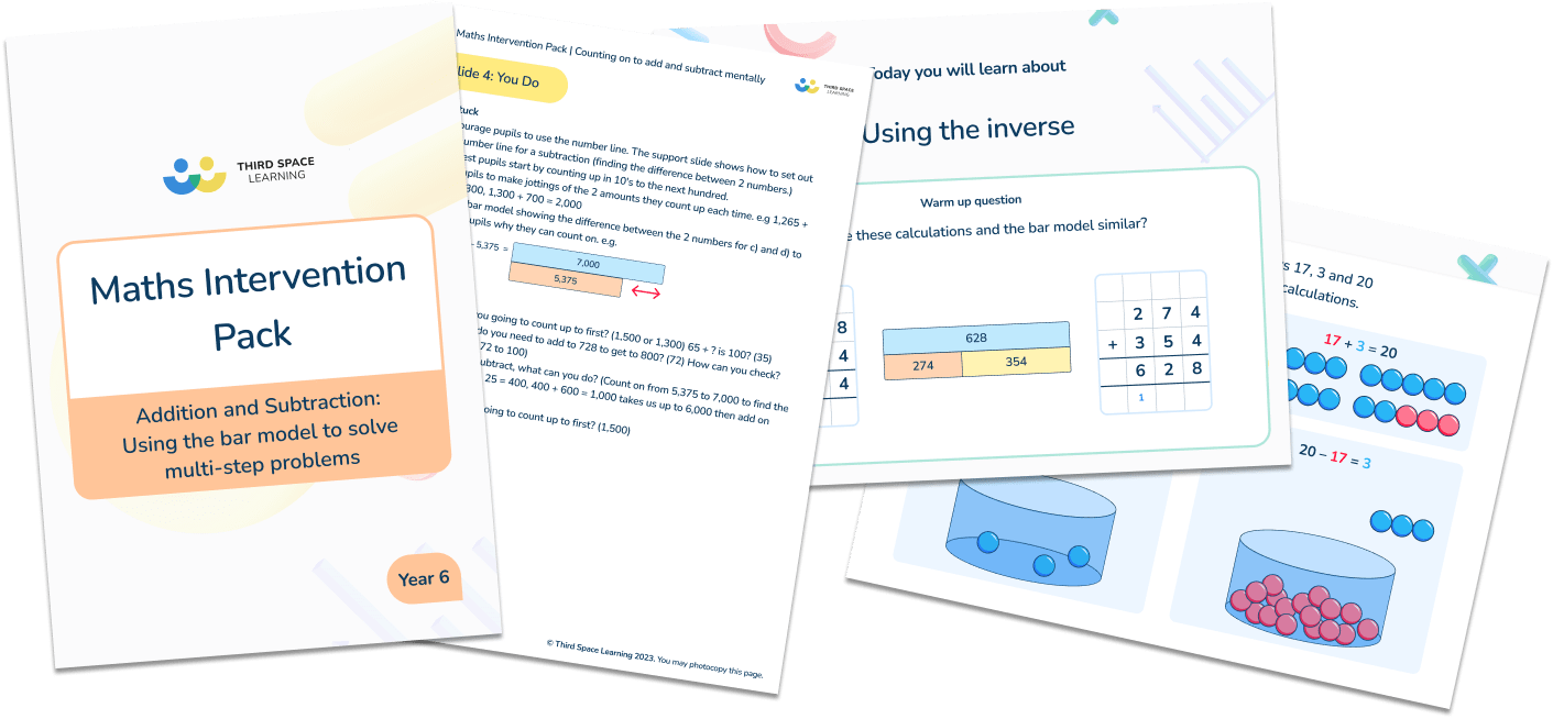 Maths Intervention Pack Addition and Subtraction