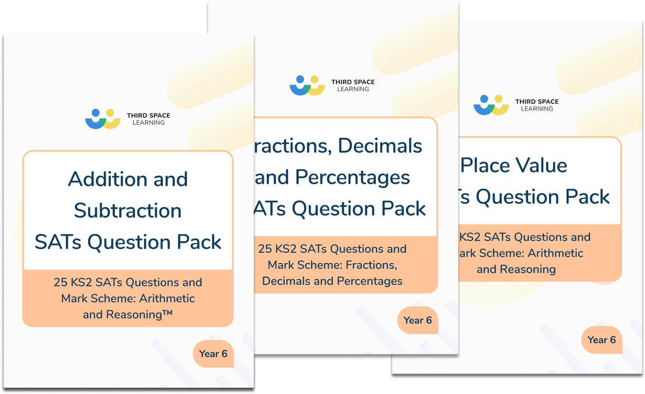 Set of 3: 75 Year 6 SATs Questions By Topic