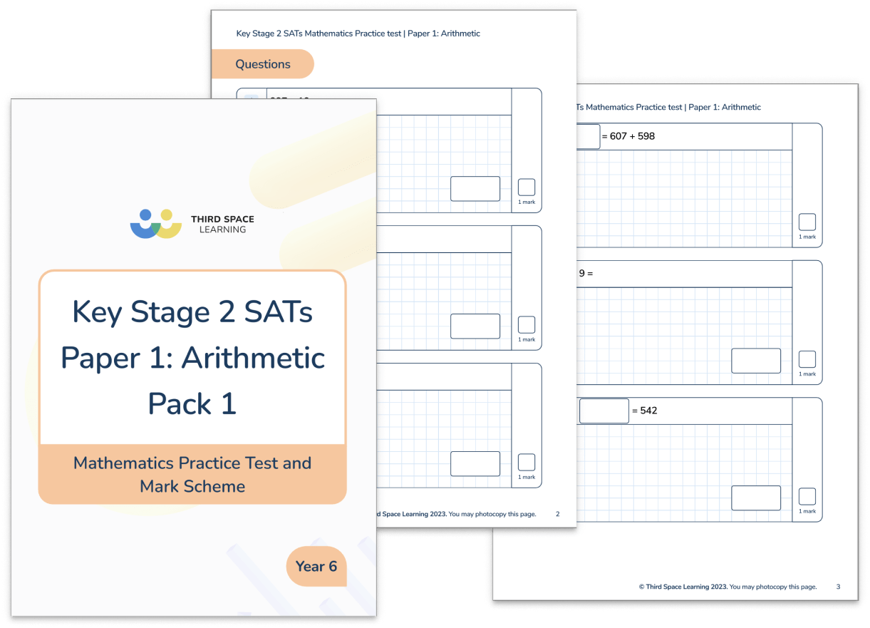 KS2 Maths SATs Arithmetic Practice Paper Pack