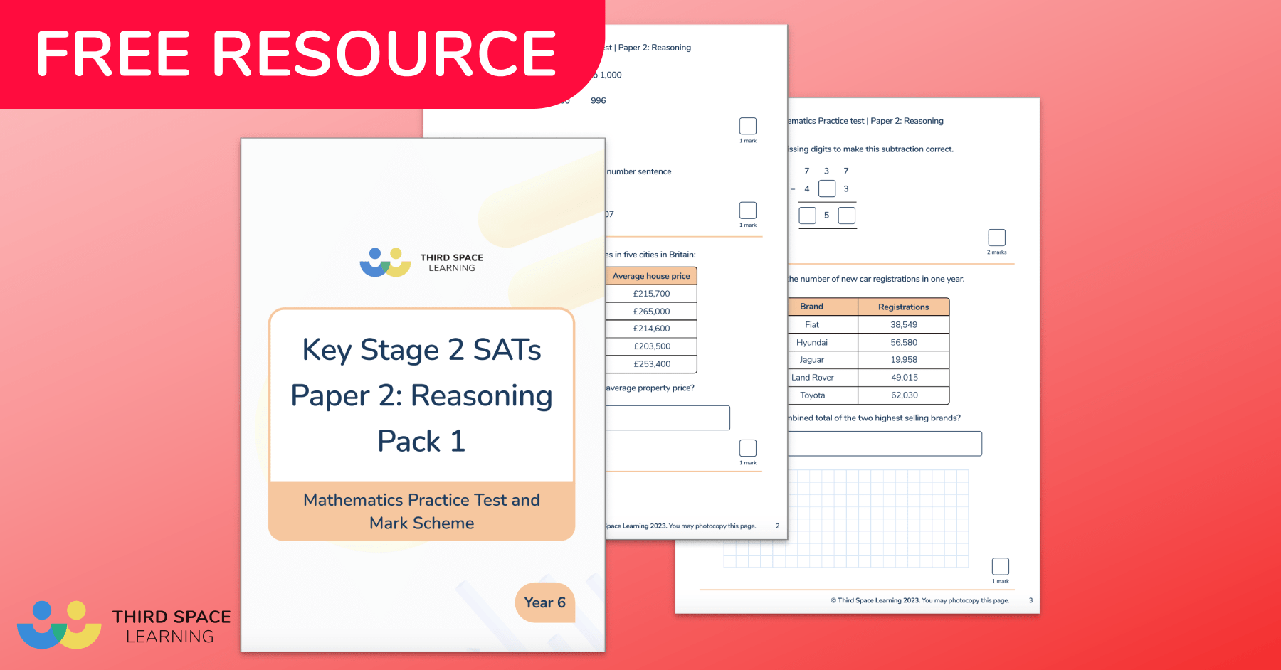 [FREE] KS2 Maths SATs Reasoning Practice Paper (Pack 1)
