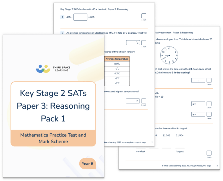 [FREE] KS2 Maths SATs Reasoning Practice Paper 3 (Pack 1)