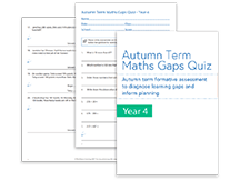 Back To School Diagnostic Maths Quizzes (Years 3 to 6) 