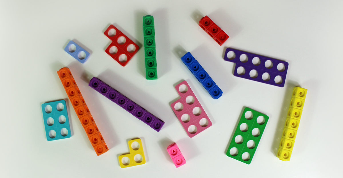Numicon and blocks matching game for primary classrooms