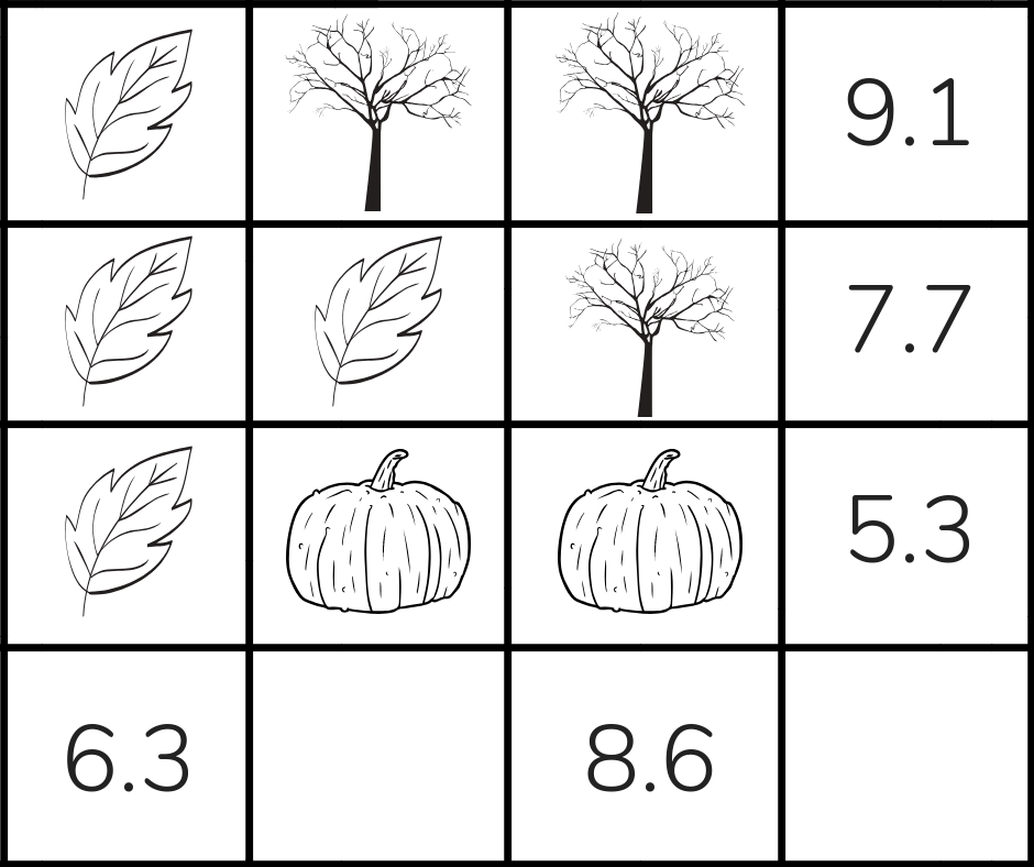 Autumnal Maths Activity Logic Puzzle