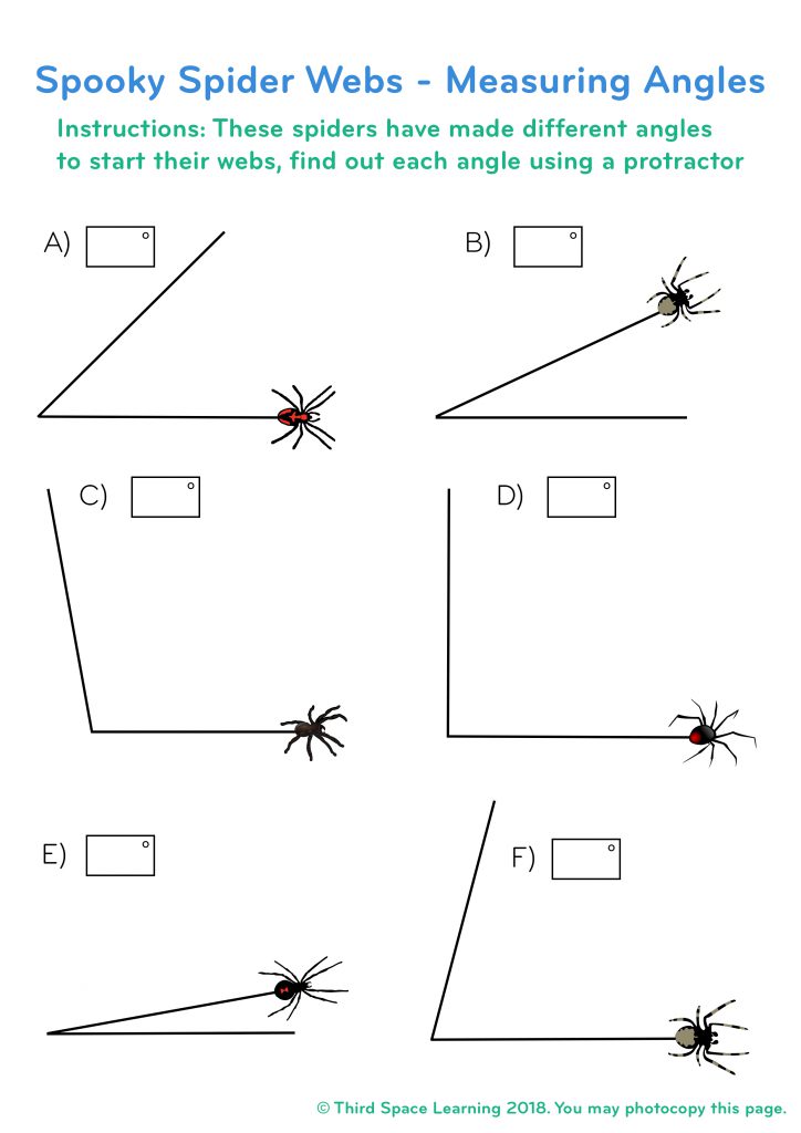 Halloween Maths Activity For Schools - Spider Angles