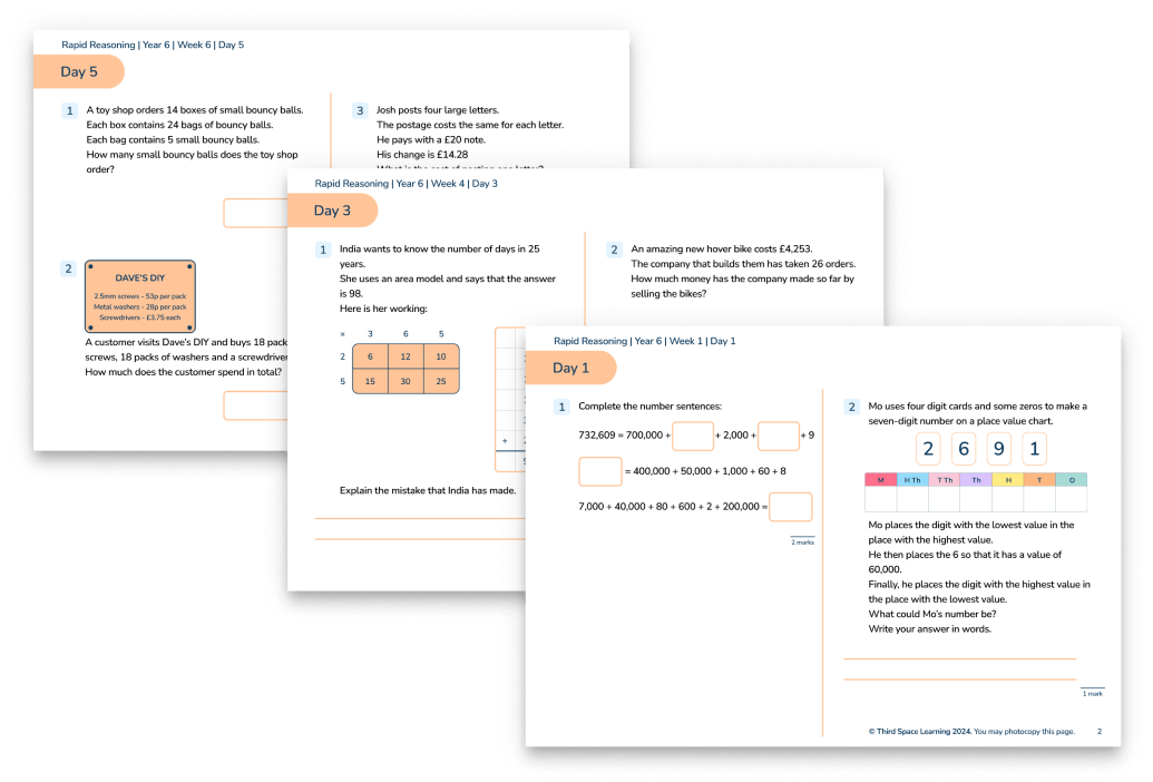 Year 6 Rapid Reasoning (Weeks 1-6)