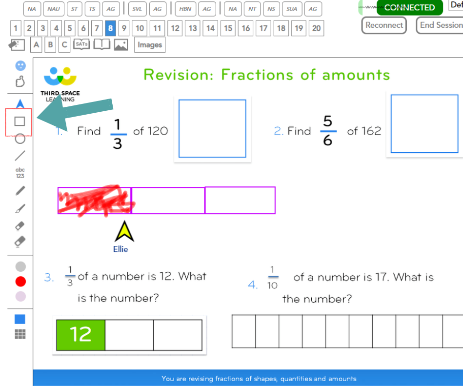 Bar Modelling being used by maths tutors