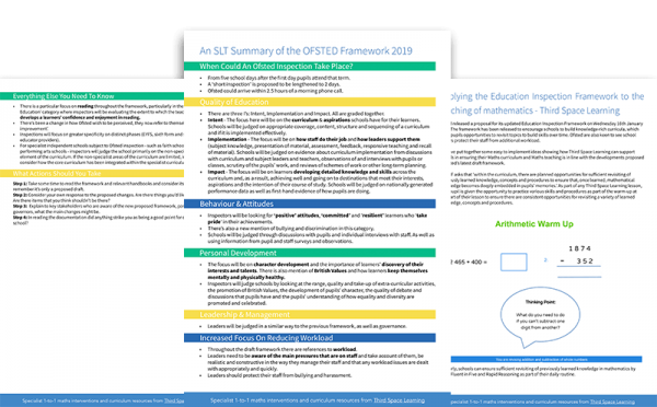 [FREE] 2019 Draft Ofsted Inspection Framework Breakdown For SLT