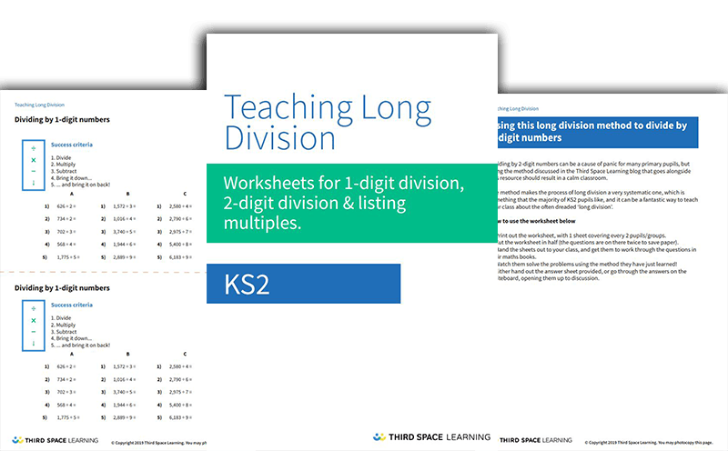 3 Long Division Worksheets For Year 3-6 Classes