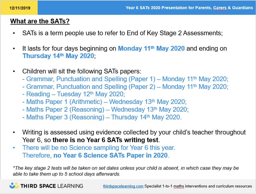 sats 2020 parents meeting slide 1