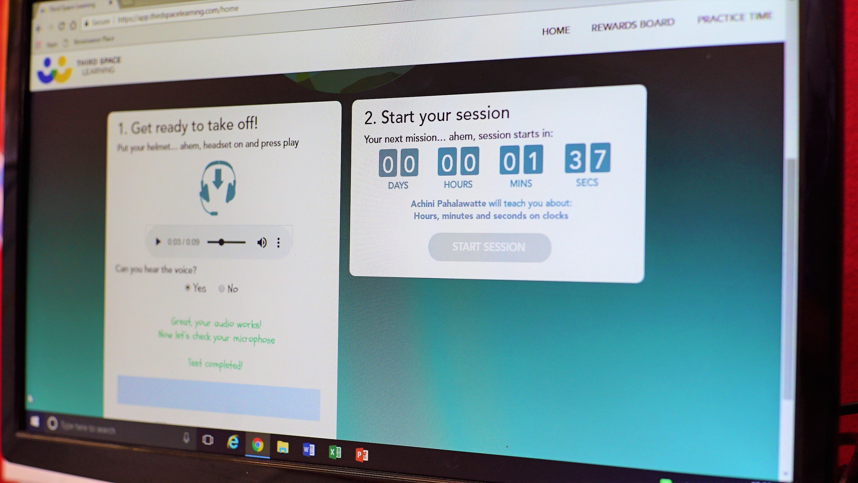 Start your session Sessions start at the same time each week