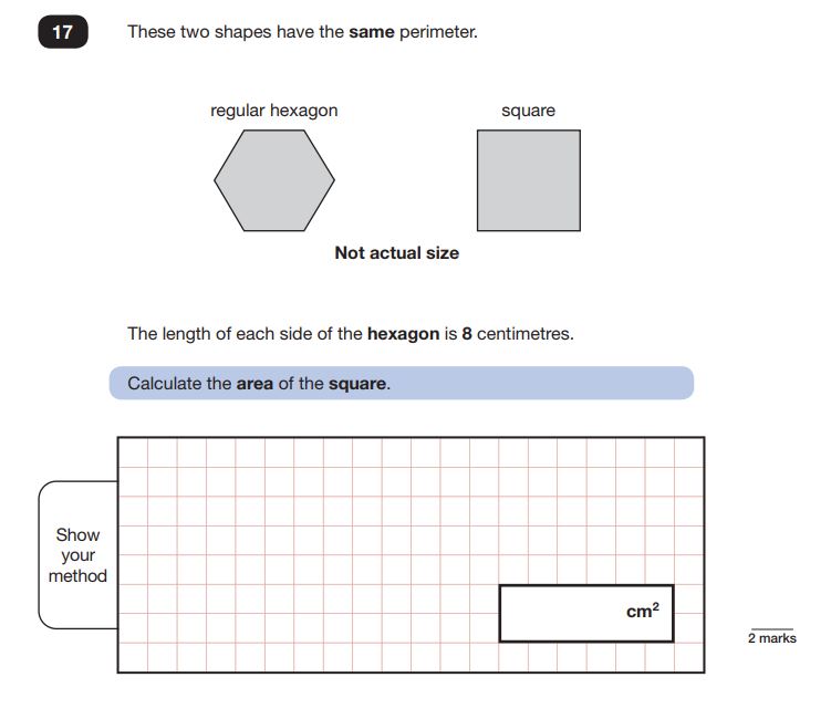 Question 17 in Maths SATs Reasoning paper 2