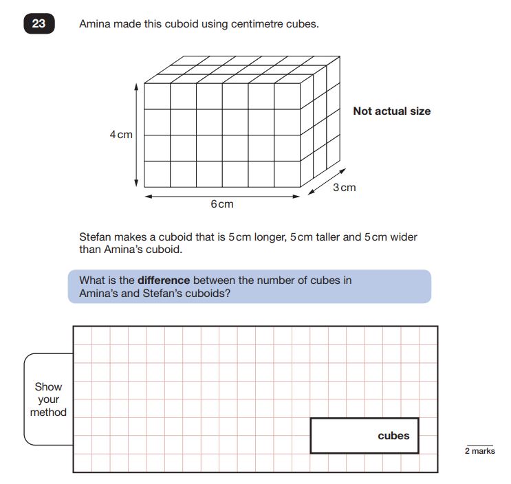 Question 23 in Maths SATs Reasoning paper 2