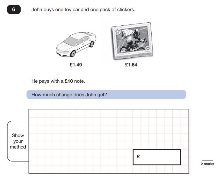 Question 6 in Maths SATs Reasoning Paper 3