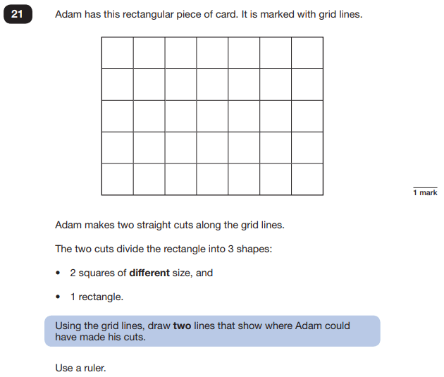 Square numbers SATs question for upper elementary