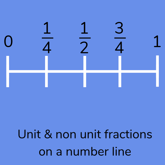Unit and non unit fractions on a number line