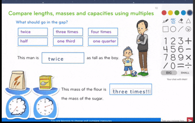 Quality maths lesson slides are a benefit of one to one online tutoring