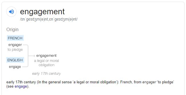 engagement etymology