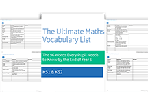 Maths Vocabulary List