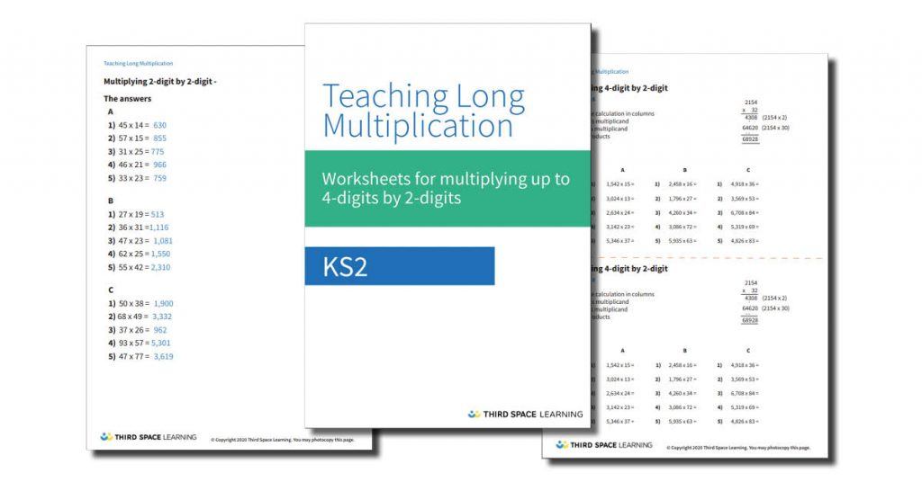 Long Multiplication Worksheet, Third Space Learning