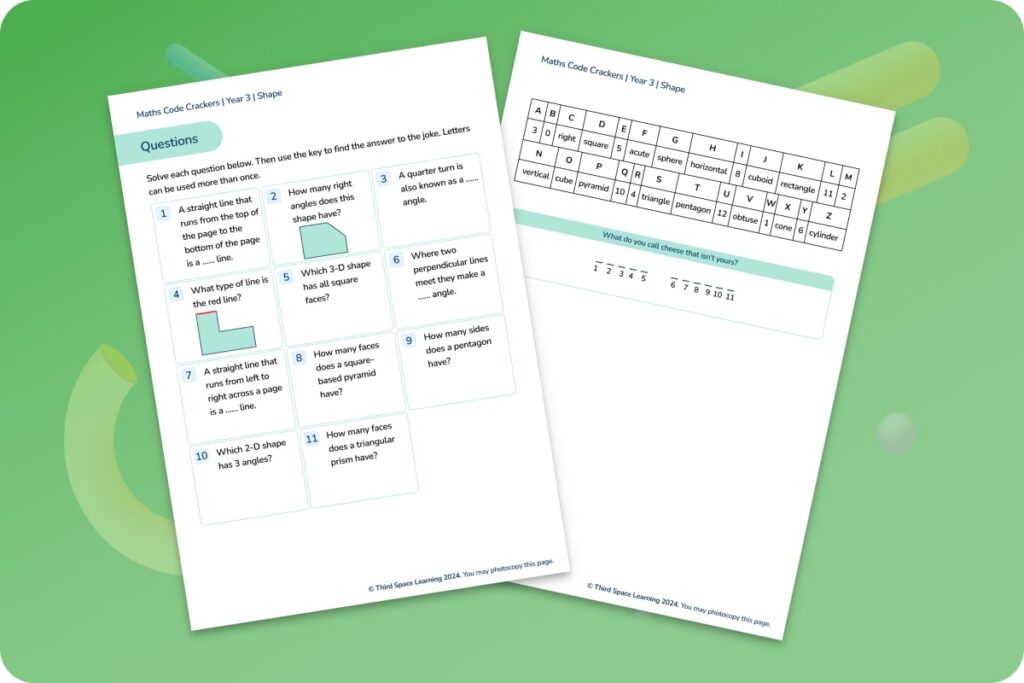 Shape code crackers for Year 3
