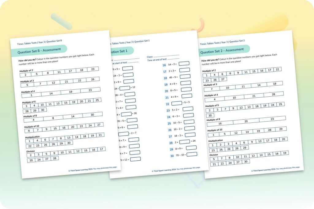 Times tables resource by Third Space Learning