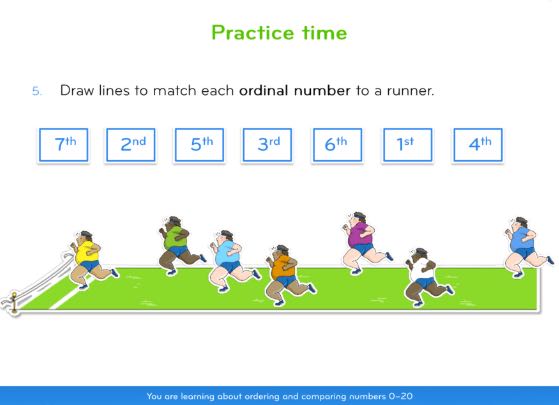 comparing and ordering numbers sports day