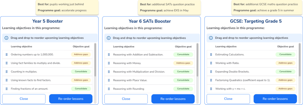 Choose the one to one tutoring programme that best suits your students 