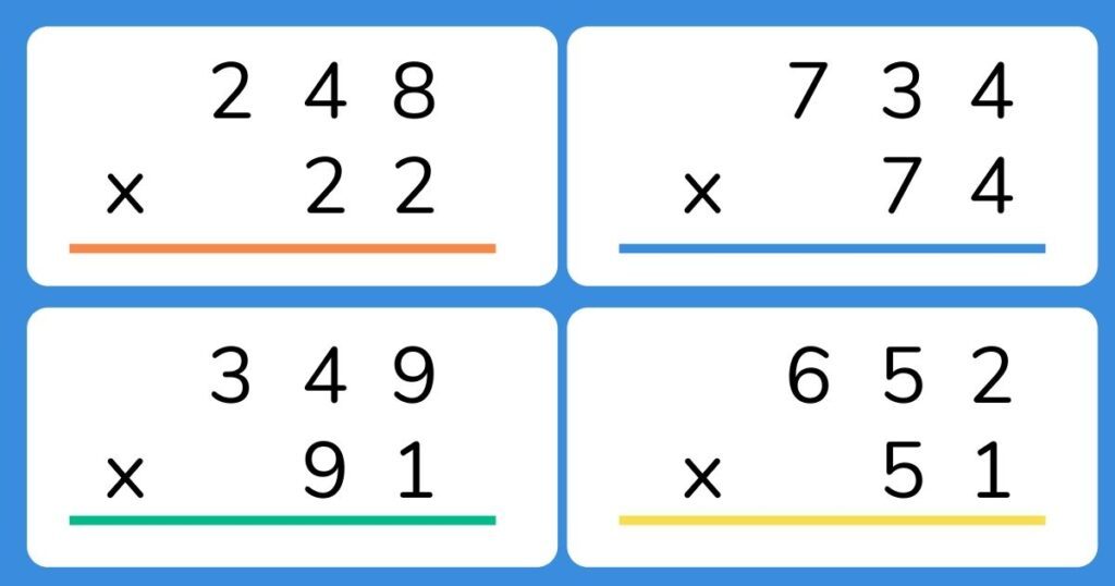 long multiplication method example