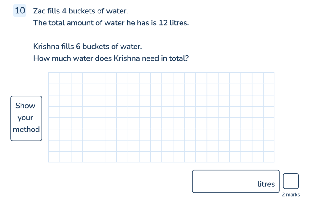 Year 4 Paper 2 reasoning questions with space for working 