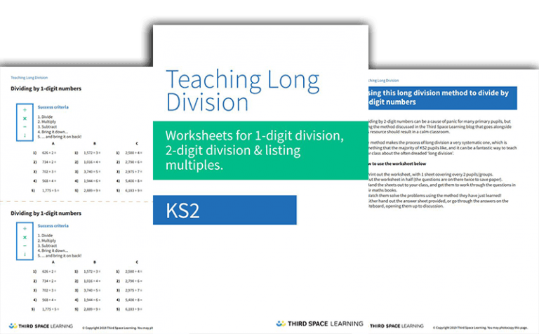 3 Long Division Worksheets For Years 3-6