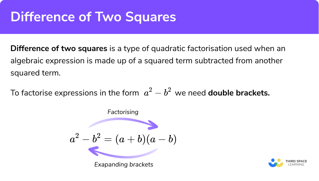 Difference Of Two Squares Gcse Maths Examples Questions Worksheet