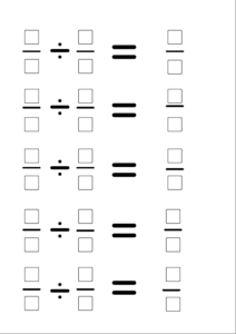 Maths games ks3 fractions sheet with division questions