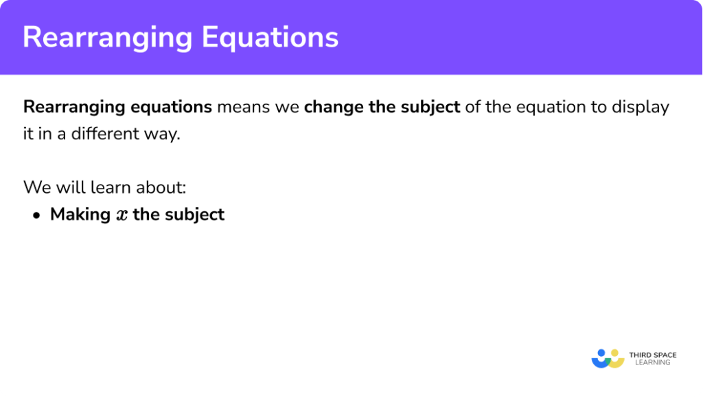 Rearranging Equations - GCSE Maths - Steps & Examples