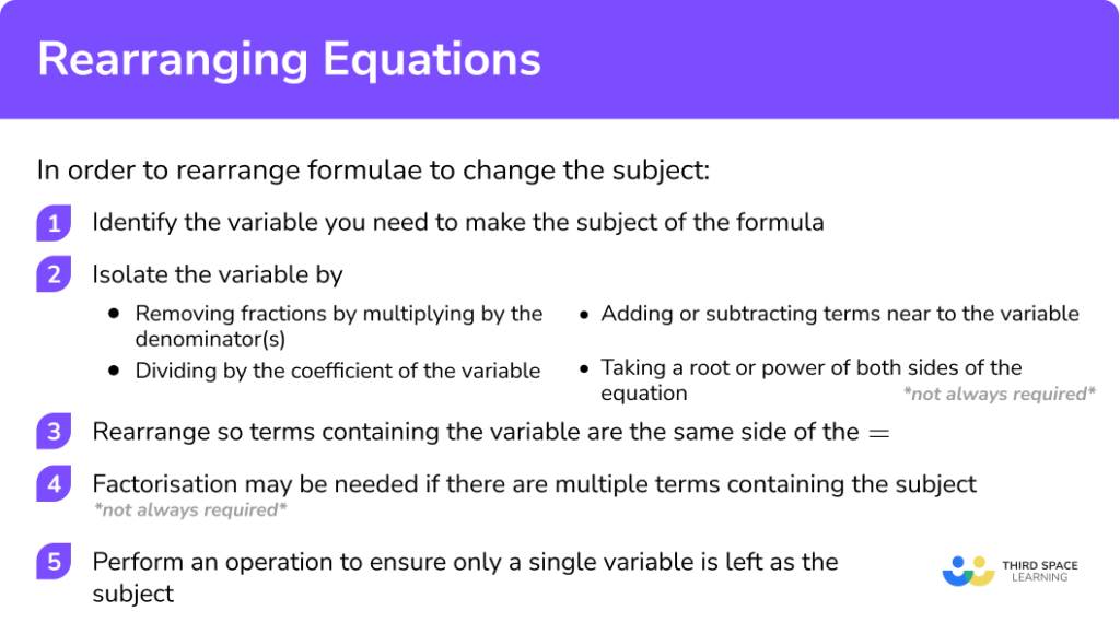 Rearranging Equations - GCSE Maths - Steps & Examples